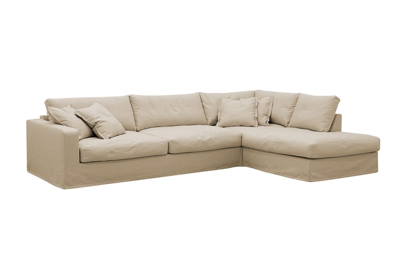 Valencia Extra Djup 4-sits Soffa med Schäslong Höger - Beige - Möbler - Soffa - Divansoffor & schäslongsoffa - 4 sits soffa med divan