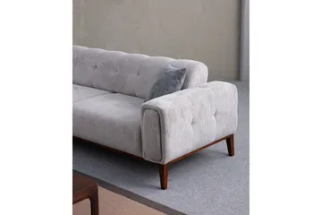 Adelphe 4-sits Soffa med Divan - Ljusgrå - Möbler - Soffa - Divansoffor & schäslongsoffa