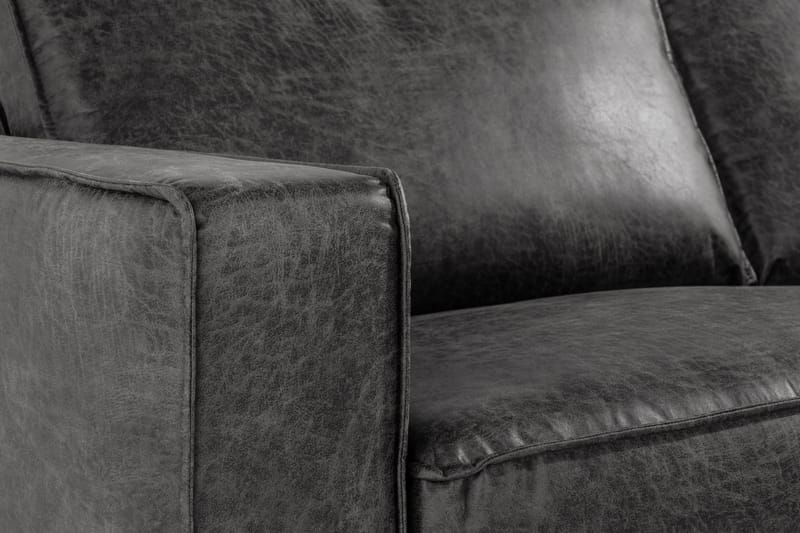 Akron 2,5-sits Soffa med Schäslong Höger Bondedläder - Mörkgrå - Möbler - Soffa - Divansoffor & schäslongsoffa