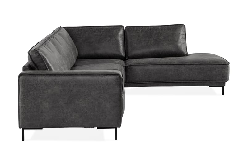 Akron 2,5-sits Soffa med Schäslong Höger Bondedläder - Mörkgrå - Möbler - Soffa - Divansoffor & schäslongsoffa