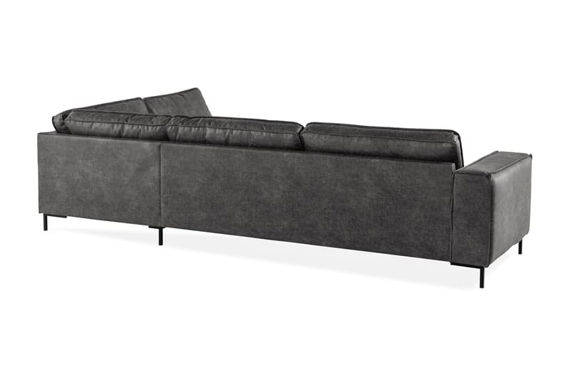 Akron 2,5-sits Soffa med Schäslong Höger Bondedläder - Mörkgrå - Möbler - Soffa - Divansoffor & schäslongsoffa