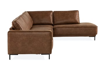 Akron 2,5-sits Soffa med Schäslong Vänster Bondedläder - Brun - Möbler - Soffa - Divansoffor & schäslongsoffa