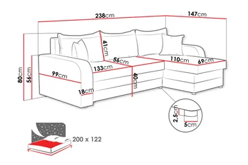 Alvared Soffa med Divan 3-sits - Mörkgrå - Möbler - Soffa - Divansoffor & schäslongsoffa