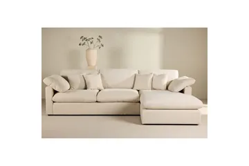 Amalfi Vänstervänd L-formad Hörnsoffa med Divan 297 cm i Tyg - Beige - Möbler - Soffa - Divansoffor & schäslongsoffa