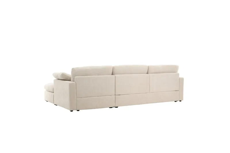 Amalfi Vänstervänd L-formad Hörnsoffa med Divan 297 cm i Tyg - Beige - Möbler - Soffa - Divansoffor & schäslongsoffa