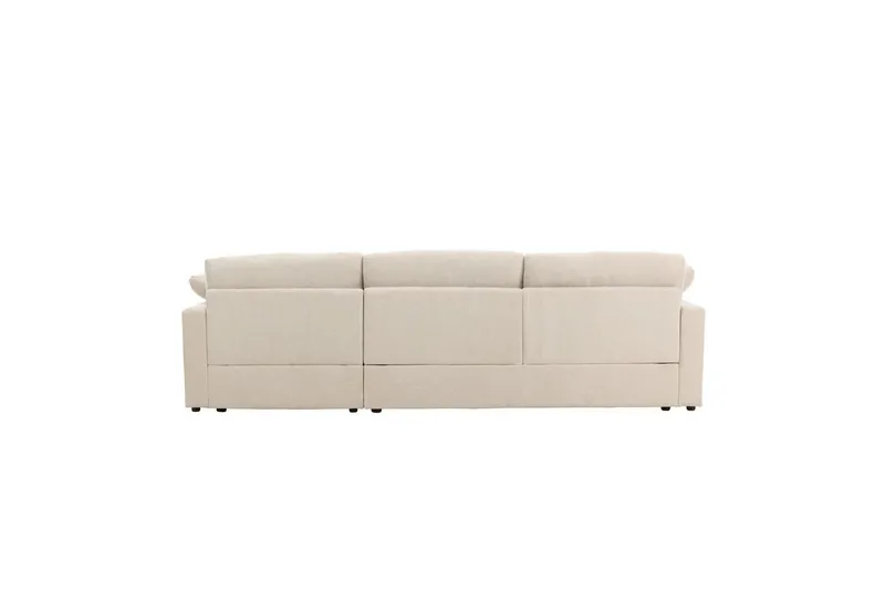Amalfi Vänstervänd L-formad Hörnsoffa med Divan 297 cm i Tyg - Beige - Möbler - Soffa - Divansoffor & schäslongsoffa