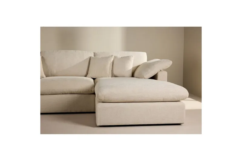 Amalfi Vänstervänd L-formad Hörnsoffa med Divan 297 cm i Tyg - Beige - Möbler - Soffa - Divansoffor & schäslongsoffa