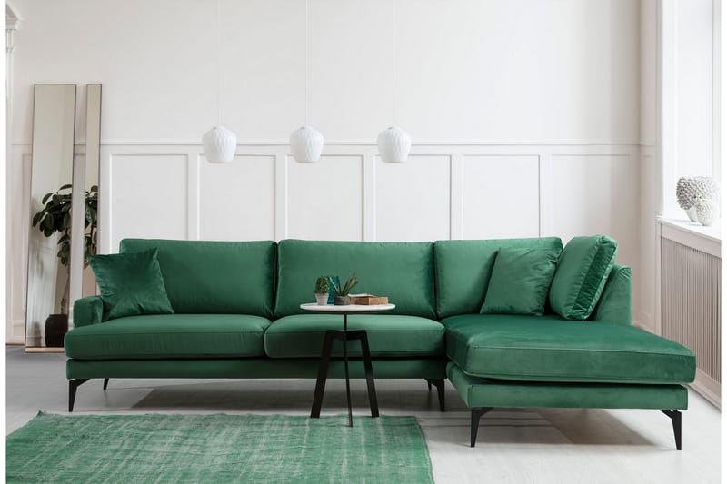 Andary Divansoffa - Grön/Svart - Möbler - Soffa - Divansoffor & schäslongsoffa