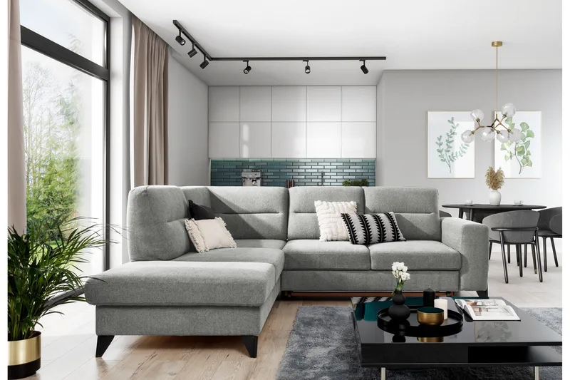 Anglika Soffa m. Schäslong 4-sits - Grå - Möbler - Soffa - Divansoffor & schäslongsoffa