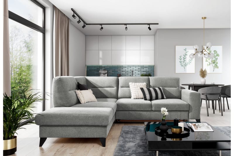 Anglika Soffa m. Schäslong 4-sits - Grå - Möbler - Soffa - Divansoffor & schäslongsoffa