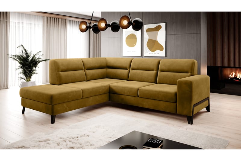 Anglika Soffa m. Schäslong 4-sits - Gul - Möbler - Soffa - Divansoffor & schäslongsoffa