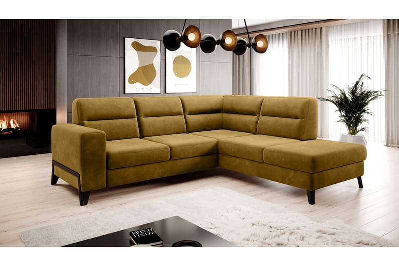 Anglika Soffa m. Schäslong 4-sits - Gul - Möbler - Soffa - Divansoffor & schäslongsoffa