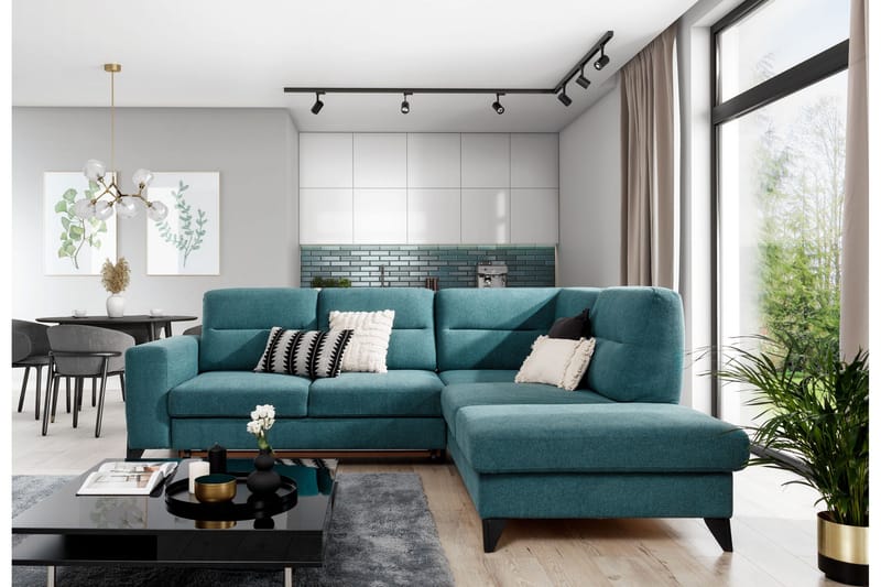 Anglika Soffa m. Schäslong 4-sits - Ljusblå - Möbler - Soffa - Divansoffor & schäslongsoffa