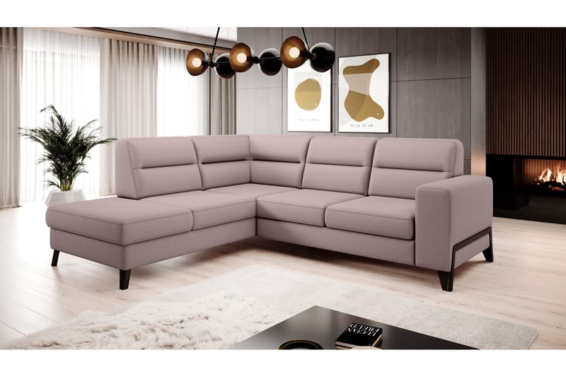 Anglika Soffa m. Schäslong 4-sits - Rosa - Divansoffor & schäslongsoffa - 4 sits soffa med divan