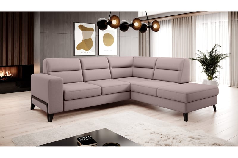 Anglika Soffa m. Schäslong 4-sits - Rosa - Divansoffor & schäslongsoffa - 4 sits soffa med divan