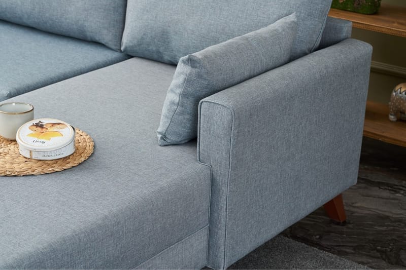 Antigua Divansoffa Höger - Blå/Brun - Möbler - Soffa - Divansoffor & schäslongsoffa