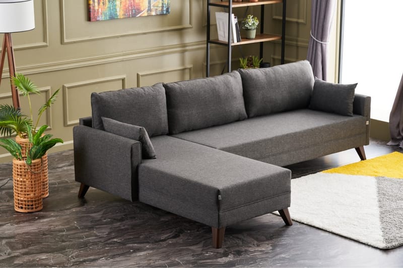 Antigua Divansoffa Vänster - Antracit/Brun - Möbler - Soffa - Divansoffor & schäslongsoffa