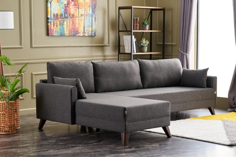 Antigua Divansoffa Vänster - Antracit/Brun - Möbler - Soffa - Divansoffor & schäslongsoffa