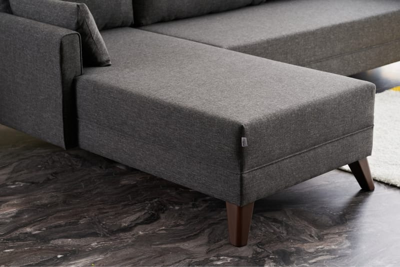 Antigua Divansoffa Vänster - Antracit/Brun - Möbler - Soffa - Divansoffor & schäslongsoffa