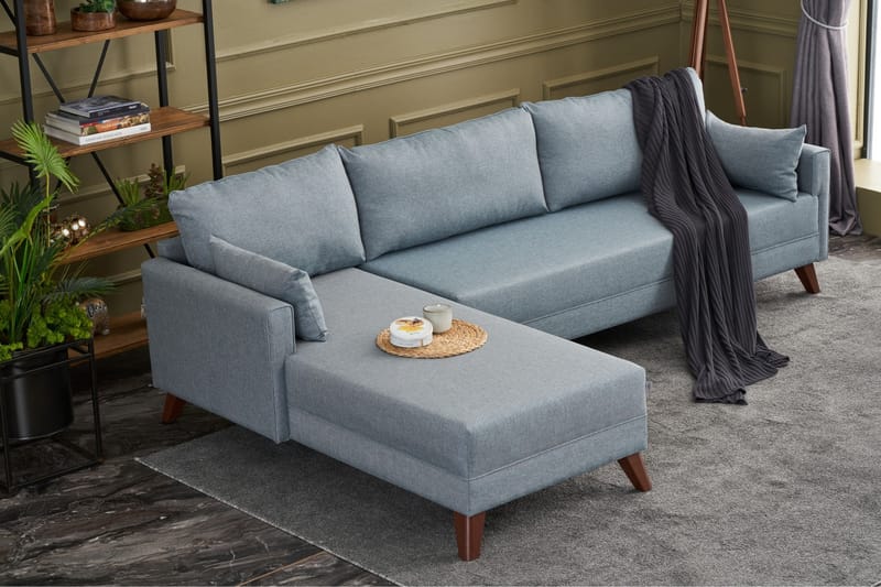 Antigua Divansoffa Vänster - Blå/Brun - Möbler - Soffa - Divansoffor & schäslongsoffa