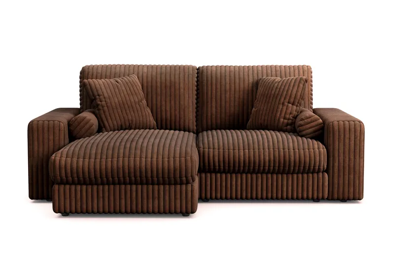 Arken Lyx 3-sits Vändbar L-formad Djup Divansoffa i Manchester - Mörkbrun - Möbler - Soffa - Divansoffor & schäslongsoffa