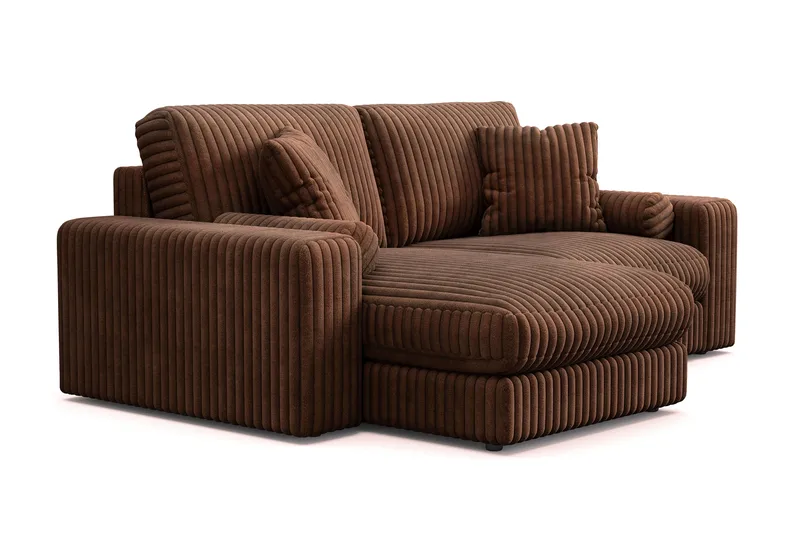 Arken Lyx 3-sits Vändbar L-formad Djup Divansoffa i Manchester - Mörkbrun - Möbler - Soffa - Divansoffor & schäslongsoffa