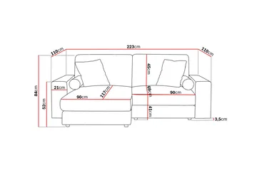 Arken Lyx 3-sits Vändbar L-formad Djup Divansoffa i Manchester - Mörkbrun - Möbler - Soffa - Divansoffor & schäslongsoffa
