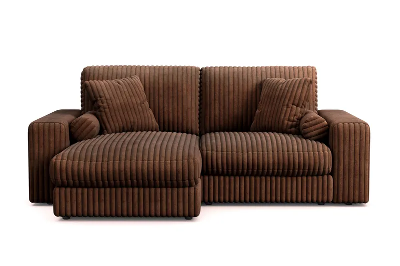 Arken Lyx 3-sits Vändbar L-formad Djup Divansoffa i Manchester - Mörkbrun - Möbler - Soffa - Divansoffor & schäslongsoffa