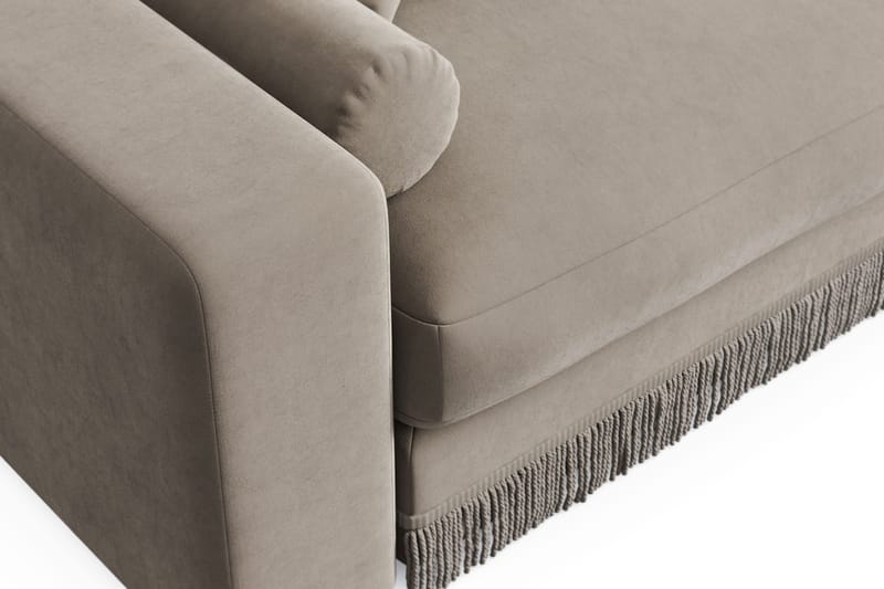 Arken Lyx 3-sits Vändbar L-formad Djup Divansoffa i Sammet - Beige - Möbler - Soffa - Divansoffor & schäslongsoffa