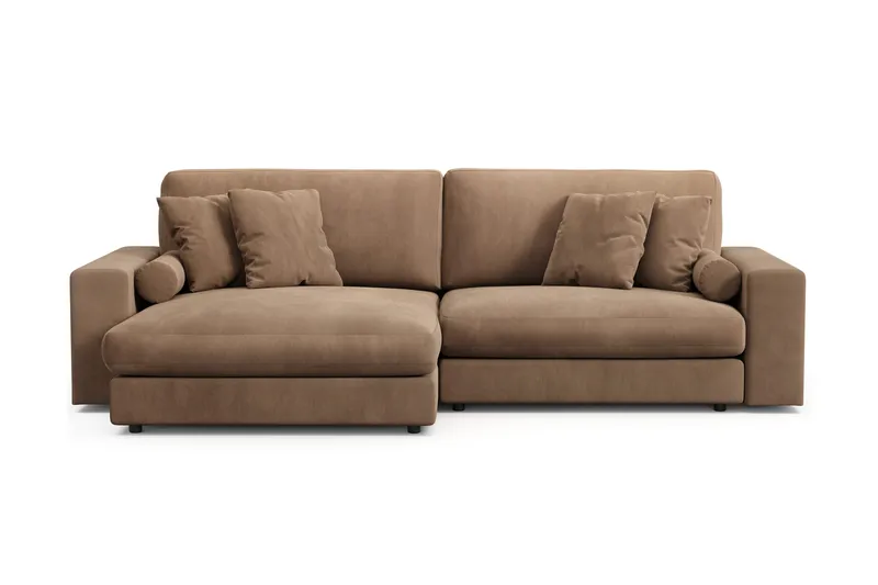 Arken Lyx 4-sits Vändbar L-formad Djup Divansoffa i Manchester - Brun - Möbler - Soffa - Divansoffor & schäslongsoffa