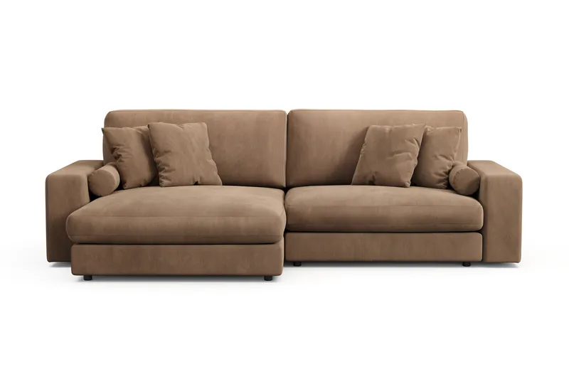 Arken Lyx 4-sits Vändbar L-formad Djup Divansoffa i Manchester, Brun