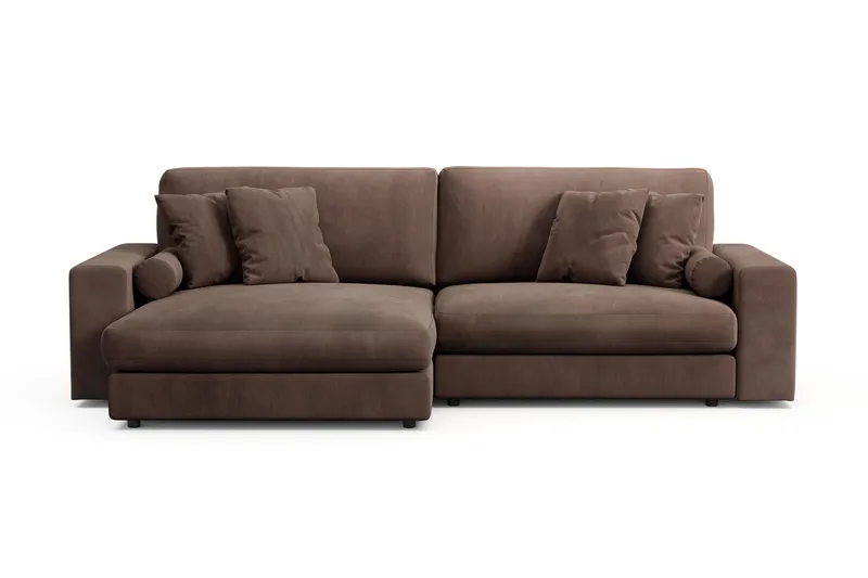 Arken Lyx 4-sits Vändbar L-formad Djup Divansoffa i Manchester - Brun - Möbler - Soffa - Divansoffor & schäslongsoffa