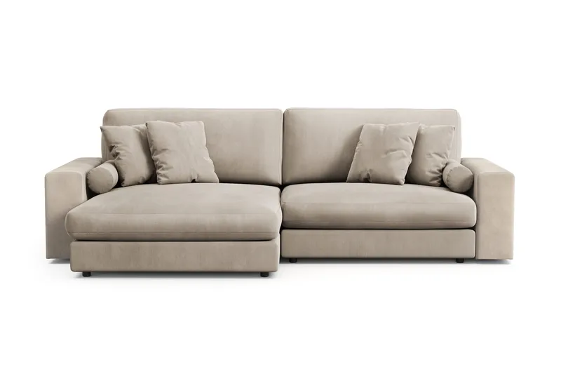 Arken Lyx 4-sits Vändbar L-formad Djup Divansoffa i Manchester - Greige - Möbler - Soffa - Divansoffor & schäslongsoffa