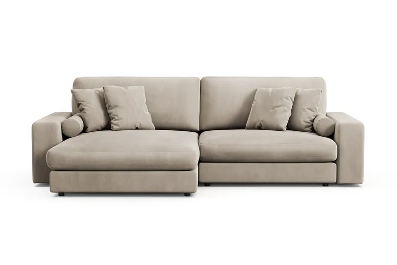 Arken Lyx 4-sits Vändbar L-formad Djup Divansoffa i Manchester - Greige - Möbler - Soffa - Divansoffor & schäslongsoffa