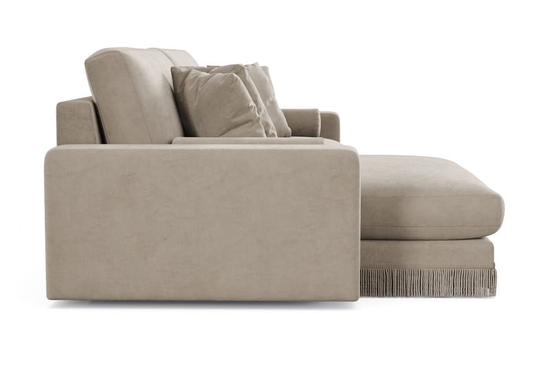 Arken Lyx 4-sits Vändbar L-formad Djup Divansoffa i Sammet - Beige - Möbler - Soffa - Divansoffor & schäslongsoffa