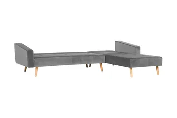 Arrika Hörnsoffa Vänster Sammet - Grå - Möbler - Soffa - Bäddsoffa - Bäddsoffa divan