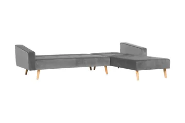 Arrika Hörnsoffa Vänster Sammet - Grå - Möbler - Soffa - Bäddsoffa - Bäddsoffa divan