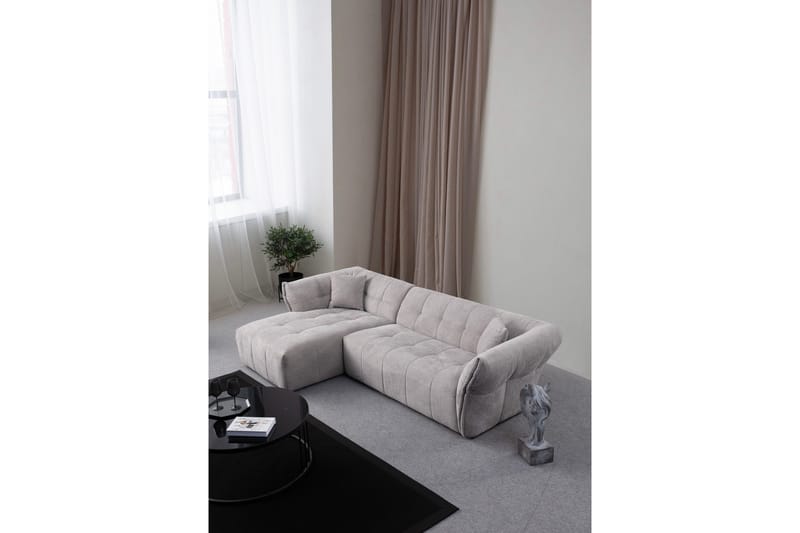 Azzo 4-sits Soffa med Divan - Ljusgrå - Möbler - Soffa - Divansoffor & schäslongsoffa