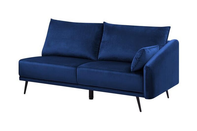 Bartelme Hörnsoffa Höger med LED-Belysning Sammet - Blå - 3 sits soffa med divan - Sammetssoffa - Divansoffor & schäslongsoffa