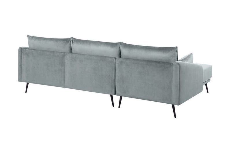 Bartelme Hörnsoffa Höger med LED-Belysning Sammet - Grå - Divansoffor & schäslongsoffa - Skinnsoffor - 2 sits soffa med divan - 3 sits soffa med divan - 4 sits soffa med divan - Sammetssoffa