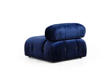 Belgin Bubblig Divansoffa 3-sits 288 cm med fasta armstöd och repdetaljer - Blå - Möbler - Soffa - Modulsoffor - Komplett modulsoffa