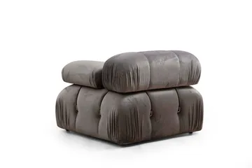 Belgin Bubblig Divansoffa 3-sits 288 cm med fasta armstöd och repdetaljer - Grå - Möbler - Soffa - Modulsoffor - Komplett modulsoffa