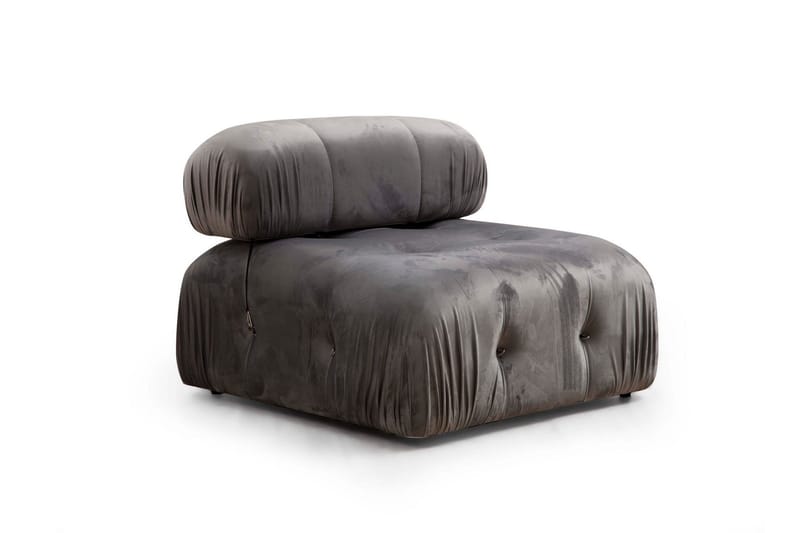 Belgin Bubblig Divansoffa 3-sits 288 cm med fasta armstöd och repdetaljer - Grå - Möbler - Soffa - 3 sits soffa
