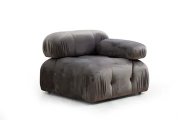 Belgin Bubblig Divansoffa 3-sits 288 cm med fasta armstöd och repdetaljer - Grå - Möbler - Soffa - Modulsoffor - Komplett modulsoffa