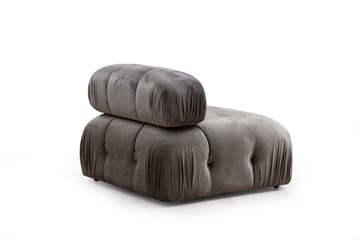 Belgin Bubblig Divansoffa 3-sits 288 cm med fasta armstöd och repdetaljer - Grå - Möbler - Soffa - Modulsoffor - Komplett modulsoffa