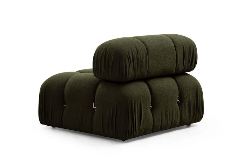 Belgin Bubblig Divansoffa 3-sits 288 cm med fasta armstöd och repdetaljer - Grön - Möbler - Soffa - Divansoffor & schäslongsoffa