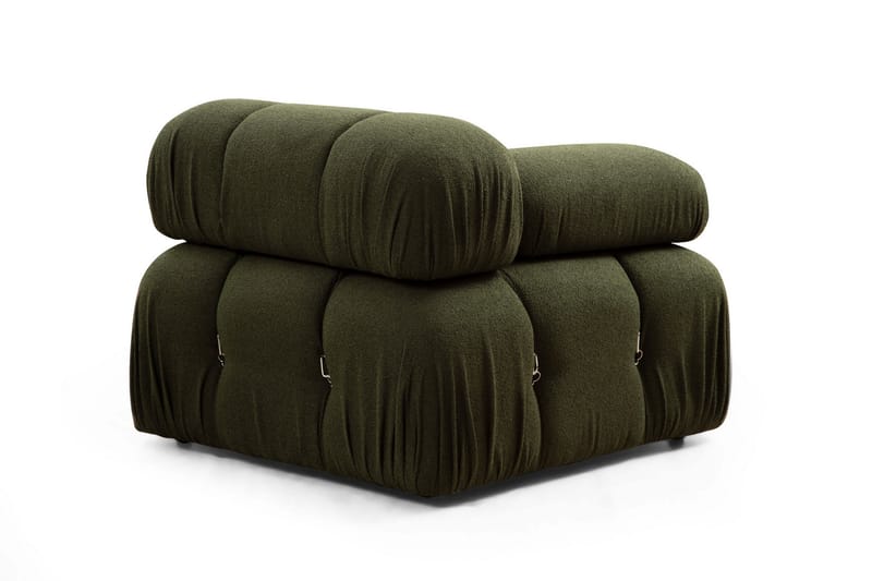Belgin Bubblig Divansoffa 3-sits 288 cm med fasta armstöd och repdetaljer - Grön - Möbler - Soffa - Divansoffor & schäslongsoffa