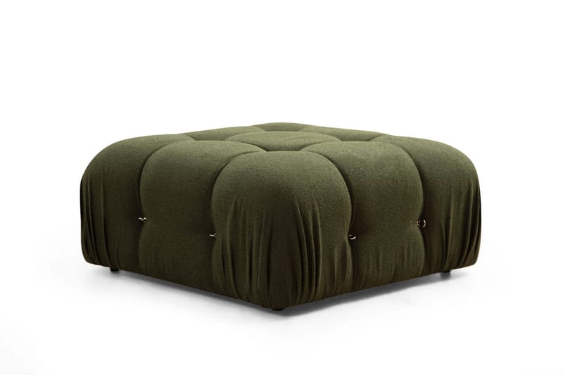 Belgin Bubblig Divansoffa 3-sits 288 cm med fasta armstöd och repdetaljer - Grön - Möbler - Soffa - Divansoffor & schäslongsoffa