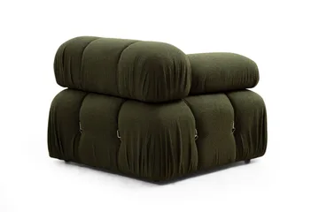 Belgin Bubblig Divansoffa 3-sits 288 cm med fasta armstöd och repdetaljer - Grön - Möbler - Soffa - Modulsoffor - Komplett modulsoffa