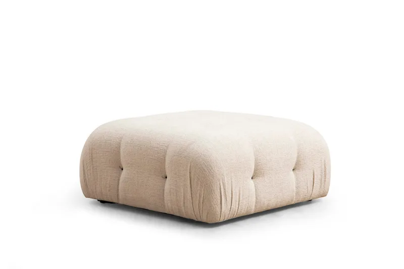 Belgin Bubblig Divansoffa 3-sits 288 cm med fasta armstöd och repdetaljer - Ljus / Beige - Möbler - Soffa - Divansoffor & schäslongsoffa
